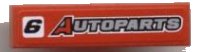 LEGO part Tile 1 x 4 with Black '6' and 'AUTOPARTS' Pattern (Sticker) - Set 8124 2431pb0081