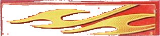 LEGO onderdeel Tile 1 x 4 with Yellow Flames Pattern Model Back Right Side (Sticker) - Set 8667 (2431pb0121R)