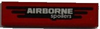 LEGO onderdeel Tegel 1 x 4 met 'AIRBORNE' en 'spoilers' Patroon (Sticker) - Set 8186 2431pb0199