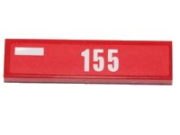 LEGO part Tile 1 x 4 with White Rectangle and Number 155 Pattern Model Left Side (Sticker) - Set 30193 2431pb0344L