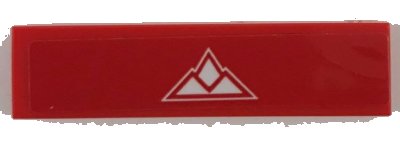 LEGO part Tile 1 x 4 with White Mountains on Red Background Pattern (Sticker) - Set 60222 (2431pb0651)