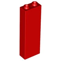 Mattone 1 x 2 x 5 - Blocked Open Studs or Hollow Studs in rosso, numero pezzo LEGO 2454