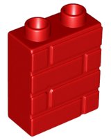 LEGO part Duplo, Brick 1 x 2 x 2 with Masonry Profile 25550