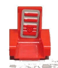 LEGO part Technic Seat 3 x 2 Base with Red Mask and Cushions on Gray Pattern (Sticker) - Set 8226 2717pb01