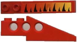 LEGO part Technic Slope 6 x 1 x 1 2/3 with Tiger Stripes and Yellow-up-to-Red Fade Pattern Right (Sticker) - Set 8229 (2744pb001)