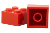 Mattone 2 x 2 senza Supporti Interni in rosso, numero pezzo LEGO 3003old