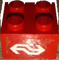 LEGO part Ladrillo 2 x 2 con Patrón de Logo NS Holandés (Pegatina) - Set 7725 3003pb156