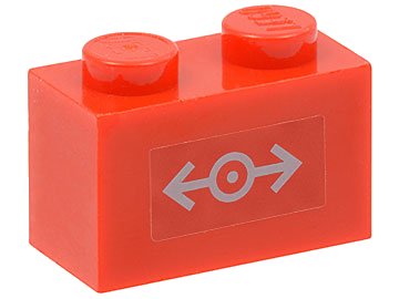 LEGO part Brick 1 x 2 with Light Bluish Gray Train Logo Small Pattern (Sticker) - Set 7897 (3004pb088)
