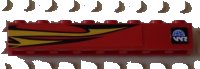 LEGO part Brick 1 x 8 with Yellow Flames and World Racers Logo Pattern Model Left Side (Stickers) - Set 8897 3008pb142L