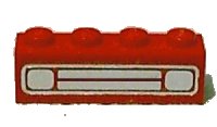 LEGO part Brick 1 x 4 with Car Grille Chrome Pattern (Surface Print) 3010pb035s