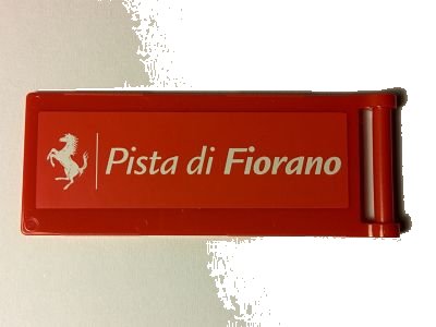 LEGO part Flag 7 x 3 with Bar Handle with Ferrari Logo and 'Pista di Fiorano' Pattern (Sticker) - Set 40195 (30292pb019)