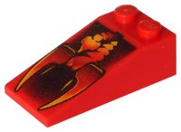 LEGO part Schräge 18 4 x 2 with Black and Yellow Scorpion Pattern 30363pb003