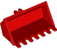 Vehicle, Digger Bucket 7 Teeth 3 x 6 with Locking 2 Finger Hinge in rot, LEGO Teilenummer 30394