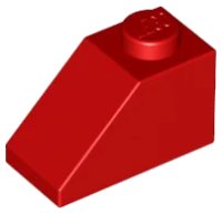 Schräge 45° 2 x 1 en rouge, numéro de pièce LEGO 3040