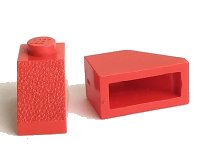 Pente 45 2 x 1 sans Bas Inférieur en rouge, numéro de pièce LEGO 3040old