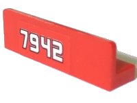LEGO part Panel 1 x 4 x 1 with White '7942' Pattern (Sticker) - Set 7942 30413pb017