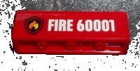 LEGO part Panneau 1 x 4 x 1 avec Motif Insigne Logo Feu Flammes Blanches 'FIRE 60001' Bouclier Noir (Autocollant) - Ensemble 60001 30413pb032