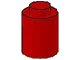 Stein, rund 1 x 1 - durchgehende Noppe, keine untere Lippe in rot, LEGO Teilenummer 3062old