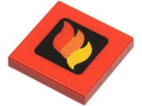 LEGO onderdeel Tile 2 x 2 with Classic Fire Logo Small Pattern 3068p57