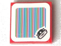 LEGO part Tile 2 x 2 with Super Mario Scanner Code Spiny Pattern (Sticker) - Set 71382 3068pb1484