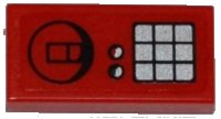 LEGO part Tile 1 x 2 with Phone Switch and Dial Buttons Pattern (Sticker) - Set 3368 3069pb0202