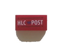 LEGO part Tile 1 x 2 with 'HLC' Heart 'POST' and Black Lines Pattern (Sticker) - Set 41310 3069pb0828