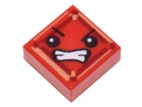LEGO part Tile 1 x 1 with Face with Angry Eyes and Bared Teeth (Kryptomite) Pattern 3070pb110