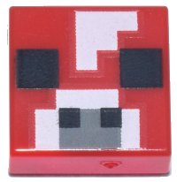 LEGO part Tile 1 x 1 with Pixelated Black Squares and Dark Bluish Gray and White Pattern (Minecraft Micromob Cow Face) 3070pb387
