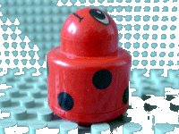LEGO onderdeel Primo Brick, Round Rattle 1 x 1 with Ladybug Pattern 31005pb05
