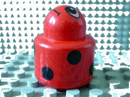 LEGO onderdeel Primo Brick, Round Rattle 1 x 1 with Ladybug Pattern (31005pb05)