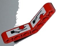 LEGO part Technic, Liftarm, Modified Bent Thick 1 x 7 (4 - 4) with Lift Operating Instructions Pattern (Stickers) - Set 8186 32348pb004