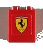 LEGO onderdeel Steen 1 x 2 x 2 met Binnenasthouder met Ferrari Logo Patroon (Sticker) - Set 8654 (3245bpb27)
