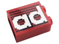LEGO part Stein 1 x 2 x 2 mit Innenstift-Halter mit grauen Streifen und weißem 'ad' Muster (Aufkleber) - Set 10272 3245cpb157