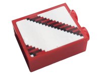 LEGO part Brick 1 x 2 x 2 with Inside Stud Holder with Gray and White Stripes Pattern (Sticker) - Set 10272 3245cpb162