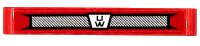 LEGO part Technic, Brazo de elevación Grueso 1 x 7 con patrón rejilla negra y plateada y logo 'UW' (Pegatina) - Set 42098 32524pb075