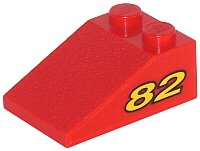 LEGO part Schräge 33 3 x 2 with Yellow Number 82 Pattern on Both Sides (Stickers) - Set 8210 3298pb029