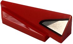 LEGO part Wedge 5 x 1 x 1 1/3 with 4 x 1 Base Left with Silver and Dark Silver Shapes with Black Outline (Window Frame) Pattern (3388pb03)