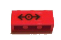 LEGO part Steen 1 x 3 met treinlogo zwart patroon (sticker) - set 7898 3622pb036