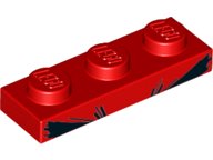 LEGO part Plaque 1 x 3 avec 2 lignes noires épaisses dentelées - Sourcils (motif Unikitty en colère) 3623pb016