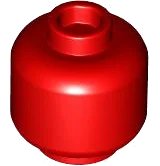 Minifigure, Head (Plain) in rot, LEGO Teilenummer 3626