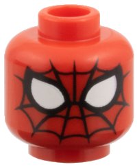 LEGO part Minifigure, Head Alien with Spider-Man Black Webbing Simple, Large White Eyes with Black Borders Pattern 3626pb3958