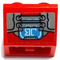 LEGO part Slope, Inverted 45 2 x 2 with Flat Bottom Pin with Silver Handles and Plates and Dark Azure Screen with White 'JB' Pattern (Sticker) - Set 70436 3660pb032