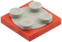 Turntable 2 x 2 Plate with Light Gray Top (3680 / 3679) in rot, LEGO Teilenummer 3680c01