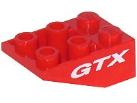 LEGO part Slope, Inverted 33 3 x 2 with Flat Bottom Pin without Connections between Studs with White GTX Pattern on Both Sides (Stickers) - Set 8210 3747apb01