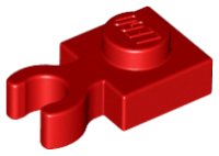 LEGO part Plate, Modified 1 x 1 with Open O Clip Thick (Vertical Grip) 4085d