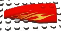 LEGO onderdeel Wedge 6 x 2 Left with Orange and Yellow Flames Pattern (Sticker) - Set 8667 41748pb039