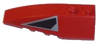 LEGO part Wedge 6 x 2 Left with Black and Silver Air Inlet Pattern (Sticker) - Set 8108 41748pb068
