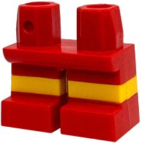 LEGO part Legs Short with Molded Horizontal Yellow Stripes  Pattern 41879pb001