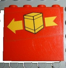 LEGO part Panel 1 x 4 x 3 with Box and Arrow Left Pattern (Sticker) - Set 6624 (4215pb015)