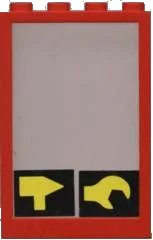 LEGO onderdeel Window 1 x 4 x 5 with Fixed Glass and Hammer and Wrench Pattern (Stickers) - Set 6373 (4347pb02)